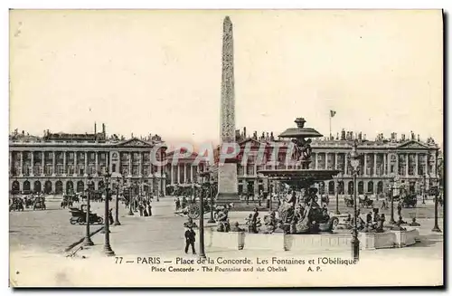 Ansichtskarte AK Paris Place De La Concorde Les Fontaines Et l&#39Obelisque Place Concorde