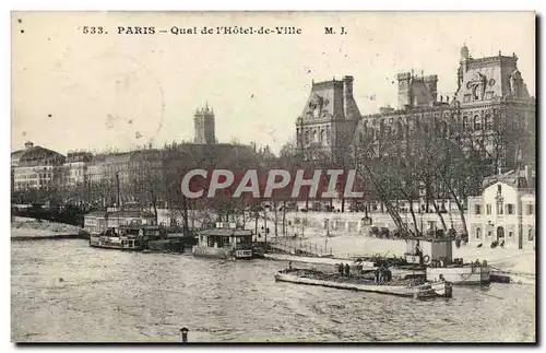 Ansichtskarte AK Paris Quai De l&#39Hotel De Ville