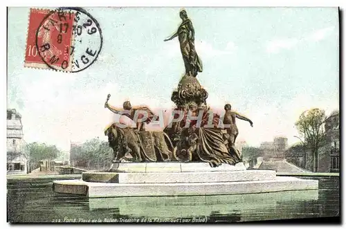 Ansichtskarte AK Paris Place De La Triomphe De La Republique Lion