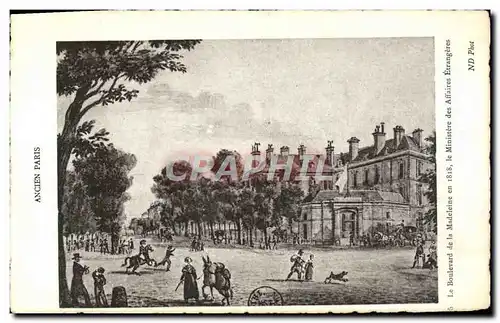 Ansichtskarte AK Ancien Paris Le Boulevard De La Madeleine en 1818 Le Ministere Des Affaires Etrangeres