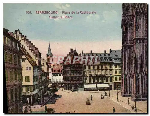 Cartes postales Strasbourg Place De La Cathedrale