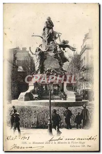 Cartes postales Paris Monument Eleve a La Memoire De Victor Hugo