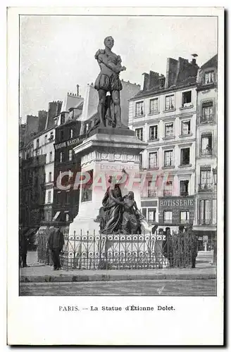 Cartes postales Paris La Statue D&#39Etionne Dolet