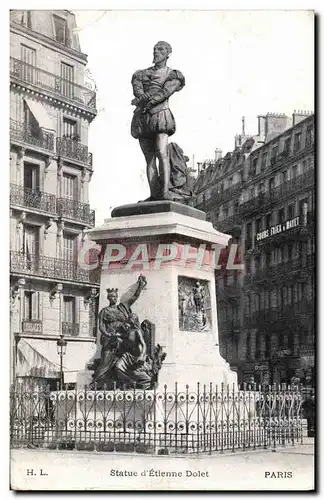 Cartes postales Statue d&#39Etienne Dolet Paris