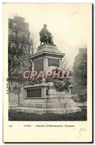 Cartes postales Paris Statue D&#39Alexandre Dumas