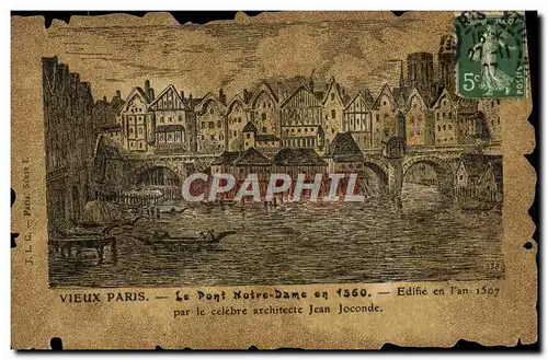 Cartes postales Vieux Paris Le Pont Notre Dame en 1560