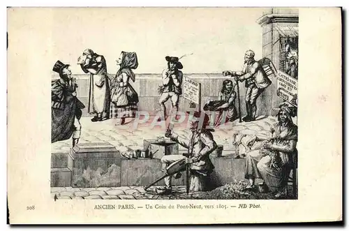 Ansichtskarte AK Ancien Paris Un Coin Du Pont Neuf Vers 1805 Folklore