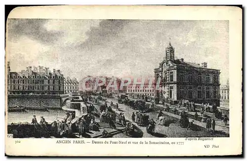 Ansichtskarte AK Ancien Paris Dessus Du Pont Neuf Et Vue De La Samaritaine en 1777