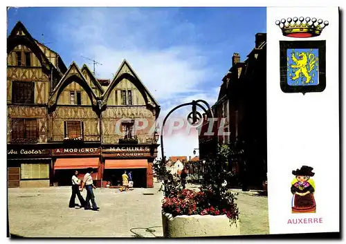 Moderne Karte Auxerre Bourgogne Place De l&#39Hotel De Ville Et Maisons A Pans De Bois