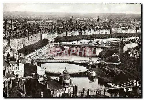 Cartes postales moderne Lyon Perspective Des Ponts Sur La