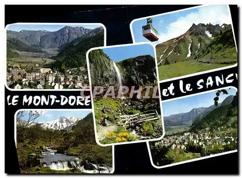 Cartes postales moderne L&#39auvergne Touristique Le Mont Doreiait Vues Generales La Grande Cascade Et Le Puy De Sancy