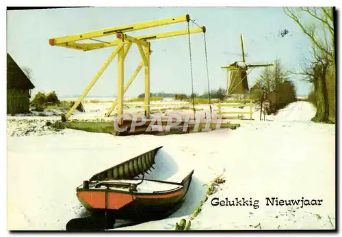 Cartes postales moderne Gelukking Nieuwjaar Moulin a vent