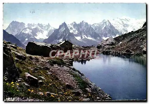 Cartes postales moderne Chamonix Mont Blanc Le Lac Blanc Les Grandes Jorasses Les Aiguilles De Chamonix Et Le Mont Blanc