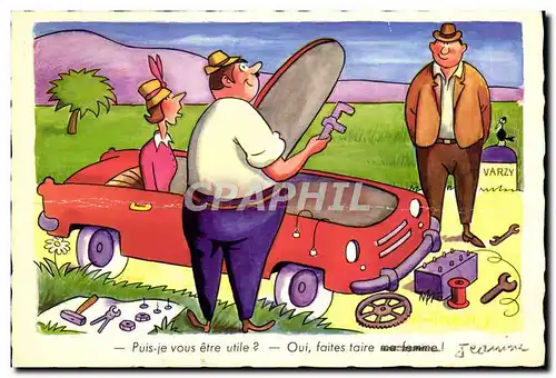 Cartes postales moderne Puis je vous etre Utile Oui faites taire Automobile