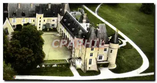 Moderne Karte Environs d&#39Aubigny Sur Nere Chateau de la Verrerie Vue aerienne