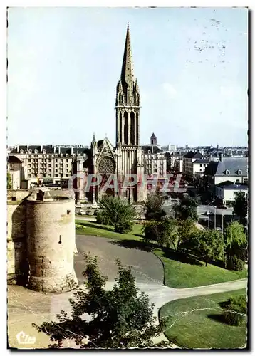 Cartes postales moderne Caen Le Chateau et l&#39Eglise St Pierre