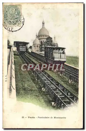 Cartes postales moderne Paris Funiculaire de Montmartre Sacre Coeur