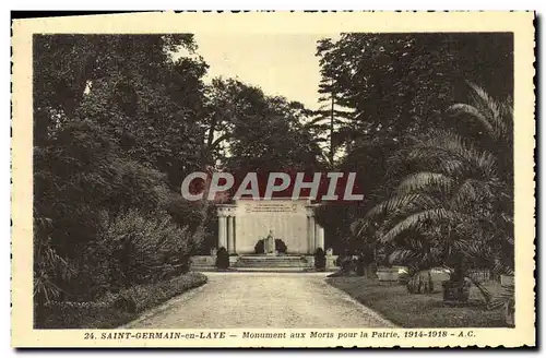 Cartes postales Saint Germain en Laye Monument aux Morts pour la Patrie 1914 1918 Militaria