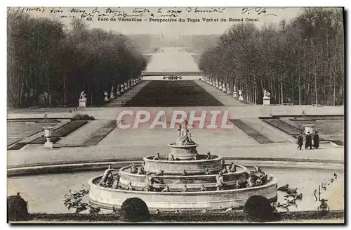 Cartes postales Parc de Versailles Perspective du Tapis Vert et du Grand Canal