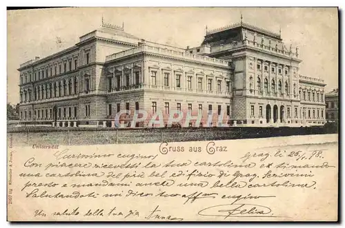 Cartes postales Gruss aus Graz Universitat Carte 1898