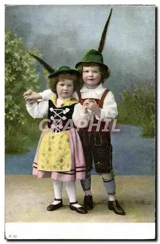 Cartes postales Enfants Autriche Tirol Tyrol Folklore