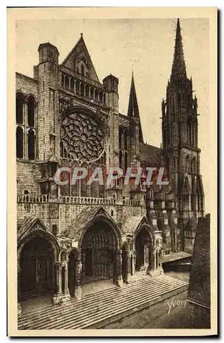 Cartes postales Chartres Le Portail Nord et la fleche