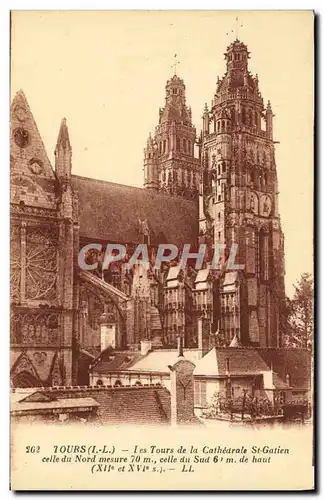 Ansichtskarte AK Tours Les Tours de la Cathedrale St Gatien