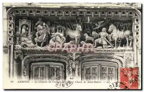 Ansichtskarte AK Amboise La Chapelle Du Chateau Bas relief Chasse de Saint Hubert