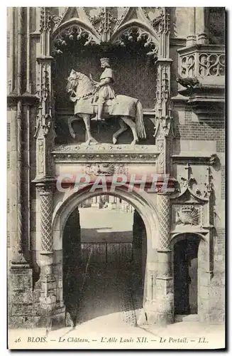 Cartes postales Blois Le Chateau L&#39Aile Louis XII Le portail