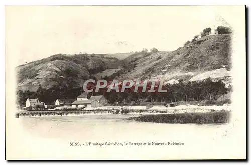 Cartes postales Sens L'Ermitage Saint Bon le Barrage et le Nouveau Robinson