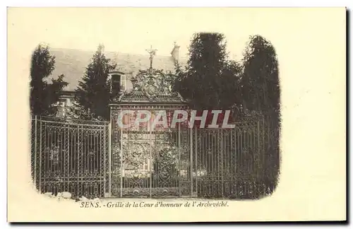 Cartes postales Sens Grille de la Cour d'Honneur de L'Archevehe