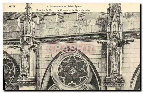 Cartes postales Sens L'architecture au palais synodal Pinacles de Pierre de Charny et de Saint Savinien