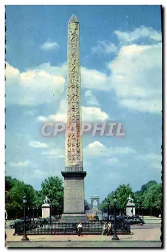 Cartes postales moderne Paris Obelisque de la place de la Concorde et l&#39Arc de Triomphe