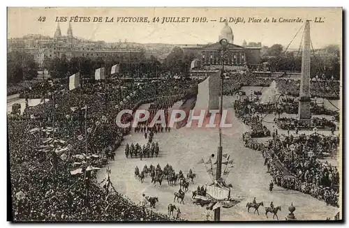 Ansichtskarte AK Les Fetes De La Victoire 14 Juillet 1919 Le defile Place de la Concorde