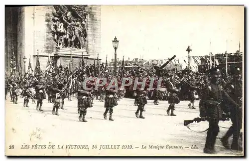 Ansichtskarte AK Les Fetes De La Victoire 14 Juillet 1919 La musique ecossaise