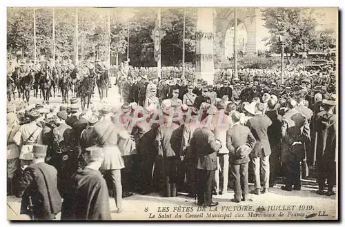 Ansichtskarte AK Les Fetes De La Victoire 14 Juillet 1919 Le salut du conseil municipal aux Marechaux de France