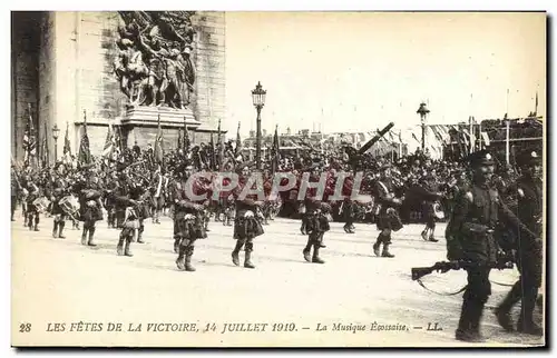 Ansichtskarte AK Les Fetes De La Victoire 14 Juillet 1919 La musique ecossaise Militaria