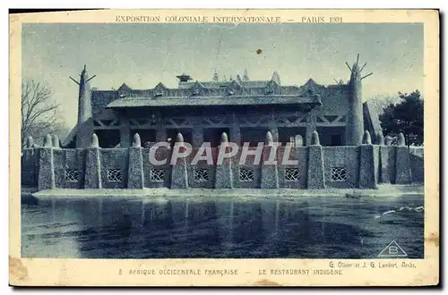 Cartes postales Exposition Coloniale Internationale Paris 1931 Afrique occidentale Francaise Le restaurant