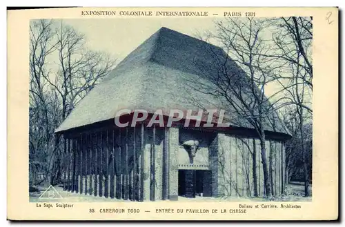 Cartes postales Exposition Coloniale Internationale Paris 1931 Cameroun Togo Entree du pavillon de al chasse