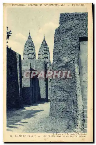 Cartes postales Exposition Coloniale Internationale Paris 1931 Palais de l&#39AOF Perspective de la rue de Djenn