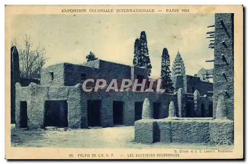 Cartes postales Exposition Coloniale Internationale Paris 1931 Palais de l&#39AOF Les boutiques soudanaises Soud
