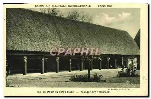 Cartes postales Exposition Coloniale Internationale Paris 1931 Congo Belge Pavillon des Transports