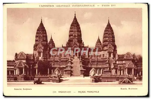 Ansichtskarte AK Exposition Coloniale Internationale Paris 1931 Angkor Vat Facade principale