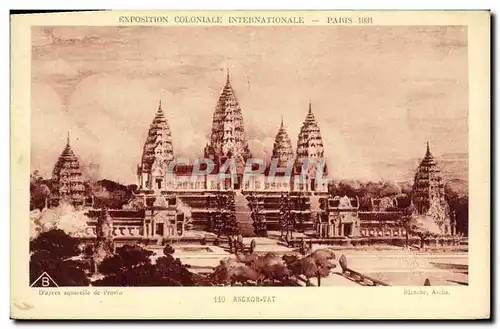 Cartes postales Exposition Coloniale Internationale Paris 1931 Angkor Vat