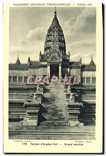 Cartes postales Exposition Coloniale Internationale Paris 1931 Temple d&#39Angkor Vat Grand escalier