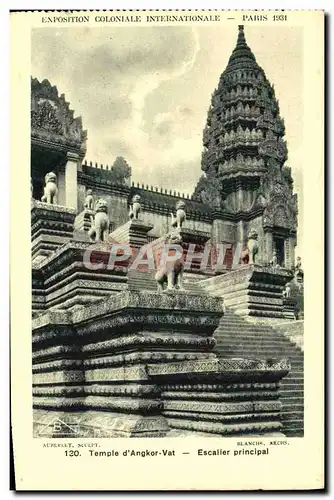 Cartes postales Exposition Coloniale Internationale Paris 1931 Temple d&#39Angkor Vat Escalier principale