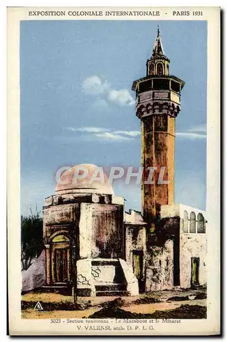 Ansichtskarte AK Exposition Coloniale Internationale Paris 1931 Section tunisienne Le marabout et le minaret