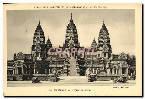 Cartes postales Exposition Coloniale Internationale Paris 1931 Angkor Vat Facade principale