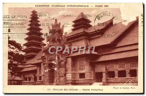 Cartes postales Exposition Coloniale Internationale Paris 1931 Pavillon des Pays Bas Facade principale