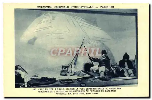 Cartes postales Exposition Coloniale Internationale Paris 1931 Camp d&#39hiver a Thulle Groenland Danemark